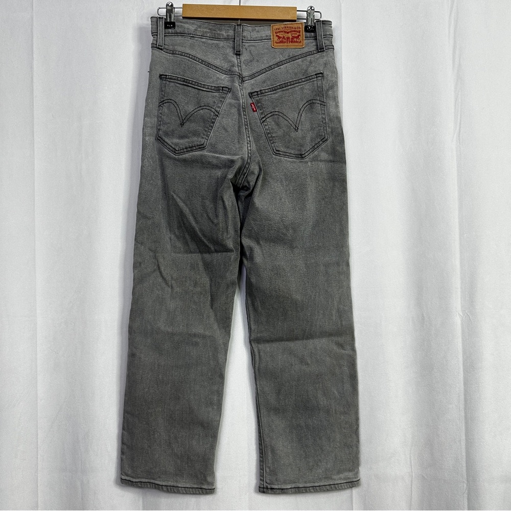Levi’s Ribcage Straight Ankle Jeans Button Fly Vintage Gray 28 Womens Denim - Picture 9 of 13
